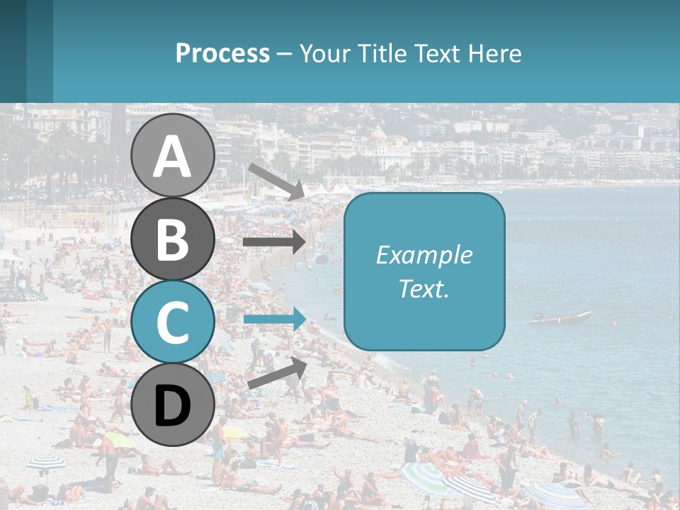 A Crowded Beach With Many People On It PowerPoint Template