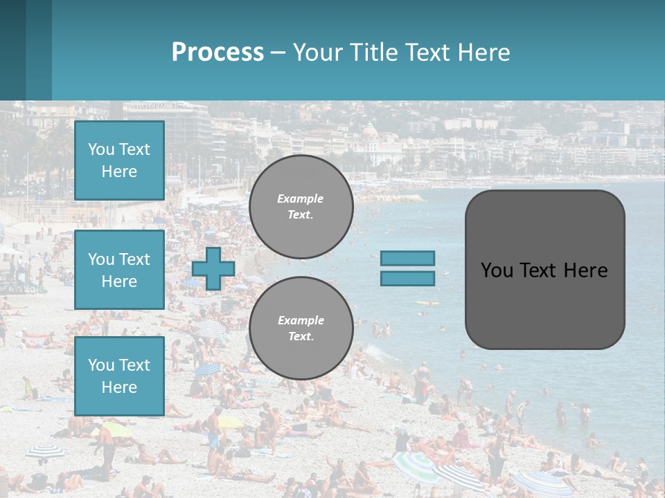 A Crowded Beach With Many People On It PowerPoint Template