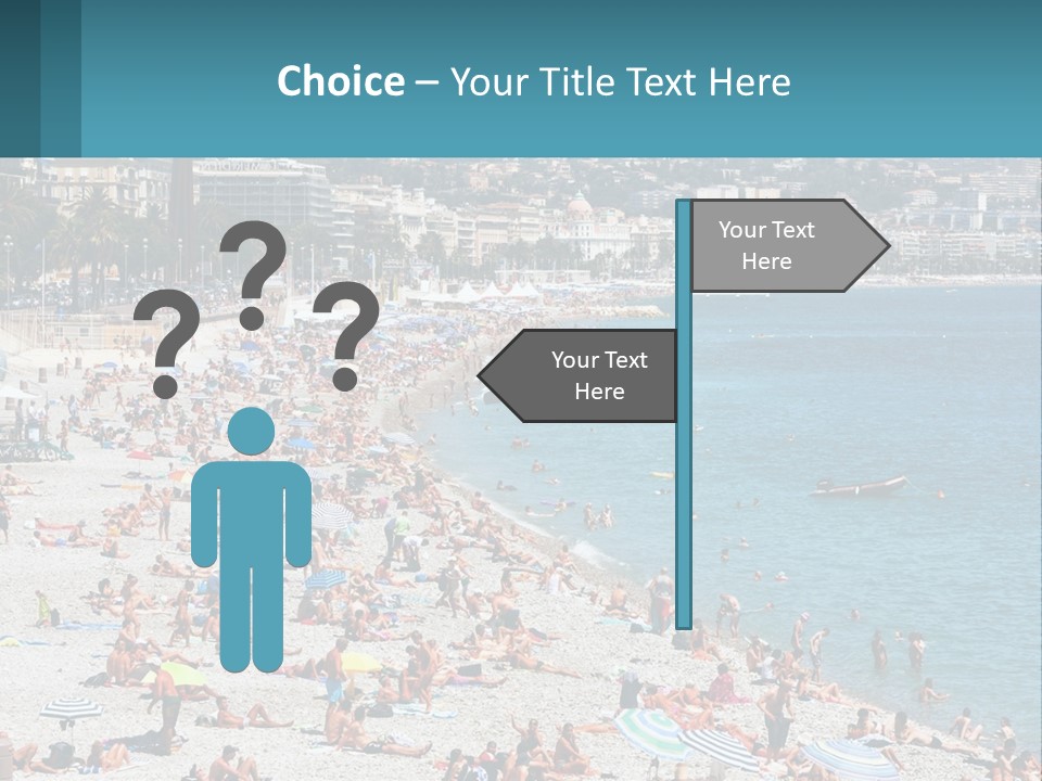 A Crowded Beach With Many People On It PowerPoint Template