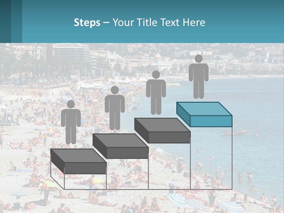 A Crowded Beach With Many People On It PowerPoint Template