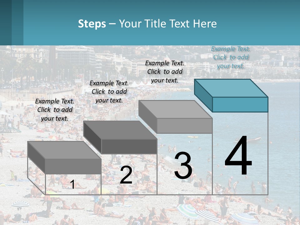 A Crowded Beach With Many People On It PowerPoint Template
