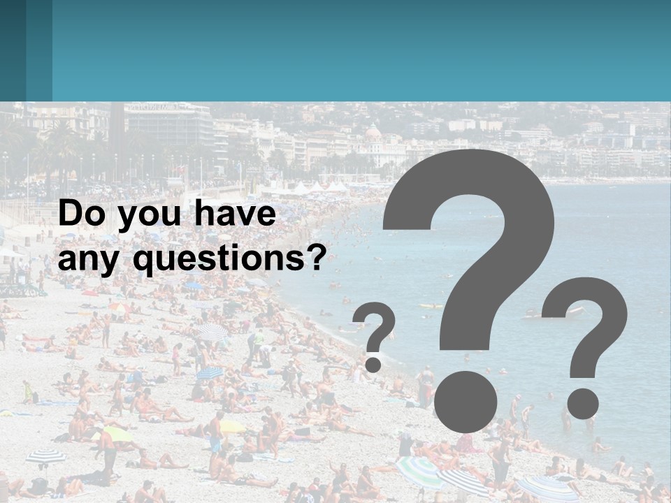 A Crowded Beach With Many People On It PowerPoint Template