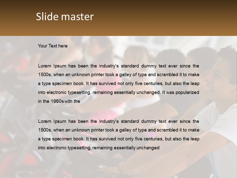 A Group Of People Riding Stationary Bikes In A Gym PowerPoint Template
