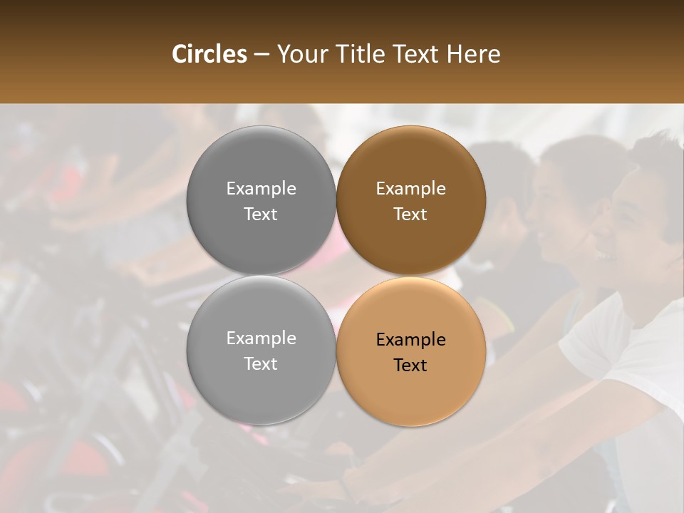 A Group Of People Riding Stationary Bikes In A Gym PowerPoint Template