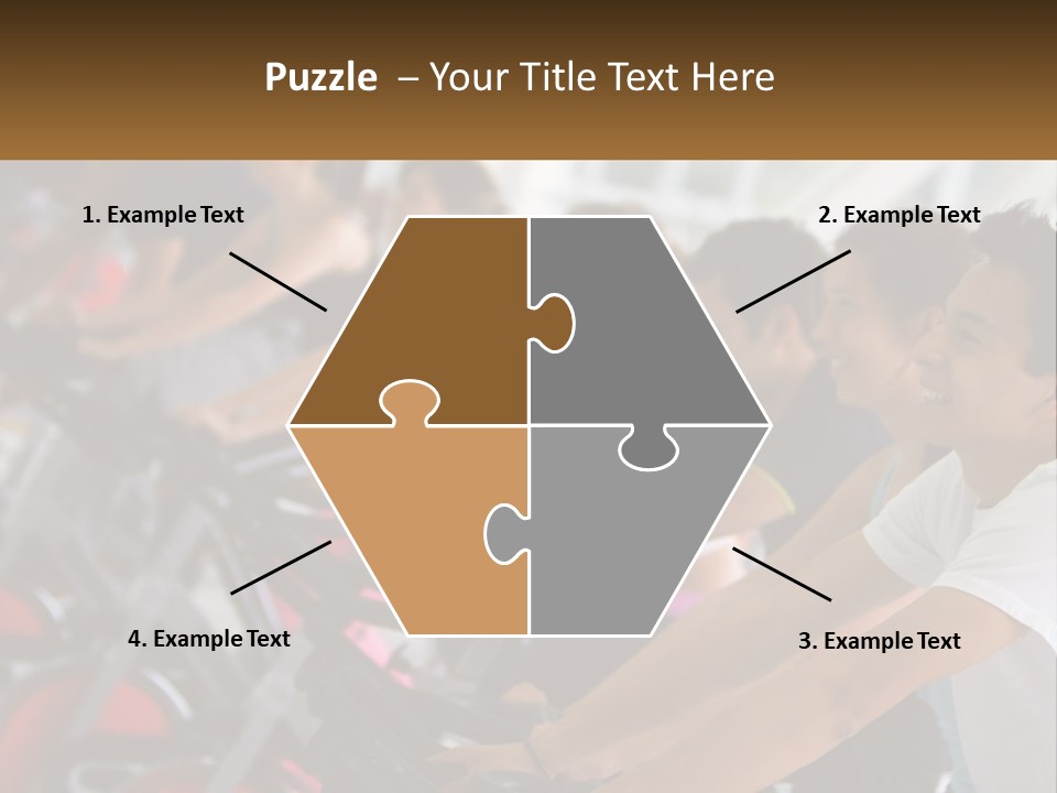 A Group Of People Riding Stationary Bikes In A Gym PowerPoint Template