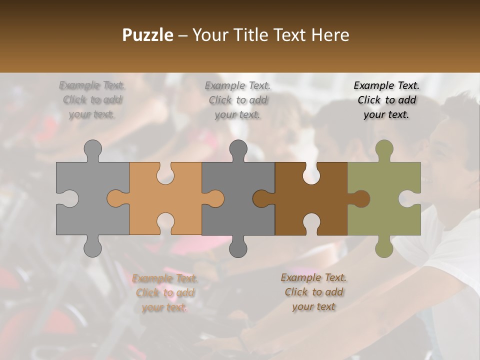 A Group Of People Riding Stationary Bikes In A Gym PowerPoint Template