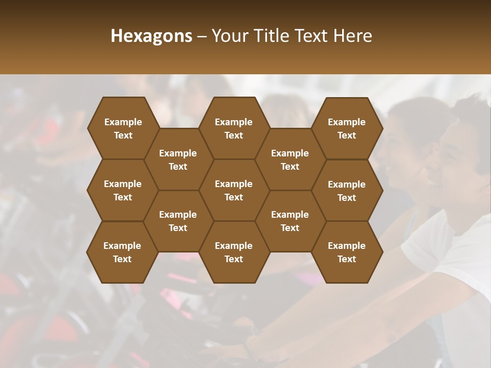 A Group Of People Riding Stationary Bikes In A Gym PowerPoint Template