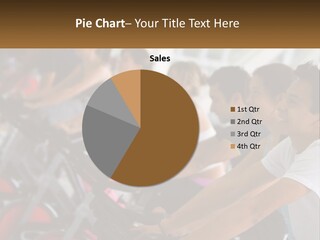 A Group Of People Riding Stationary Bikes In A Gym PowerPoint Template