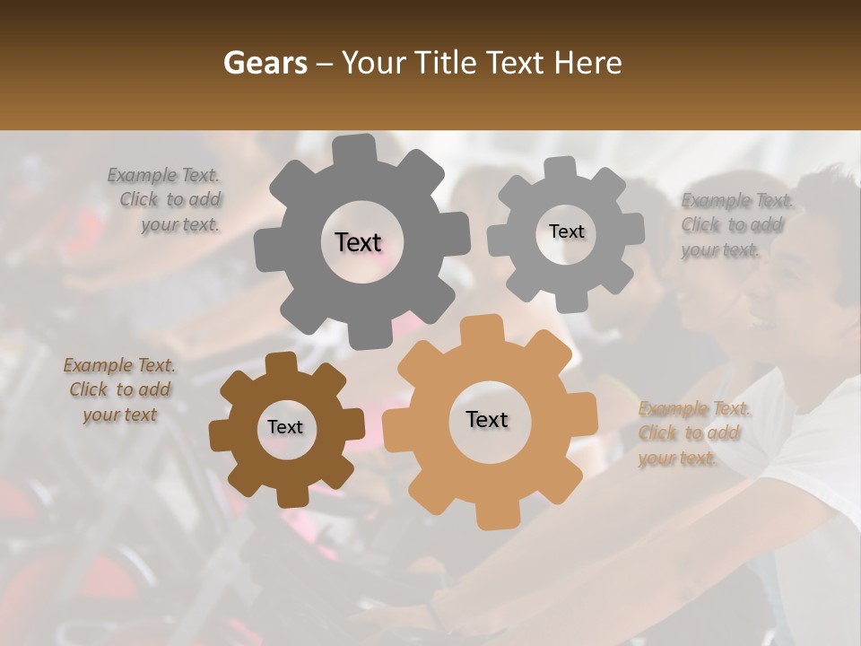 A Group Of People Riding Stationary Bikes In A Gym PowerPoint Template