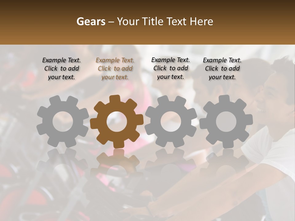 A Group Of People Riding Stationary Bikes In A Gym PowerPoint Template