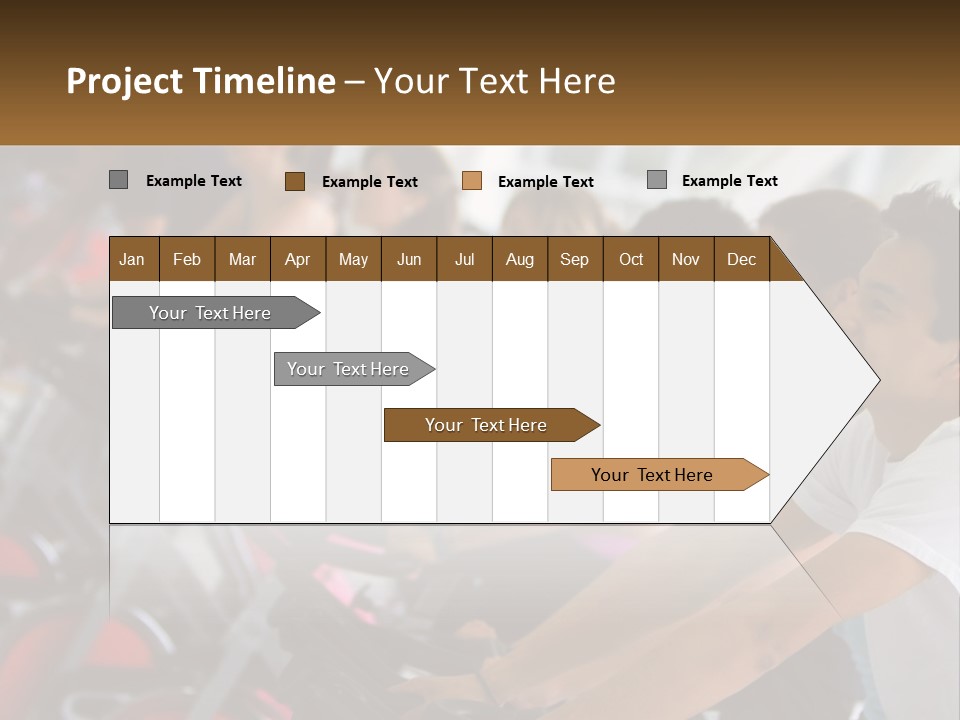 A Group Of People Riding Stationary Bikes In A Gym PowerPoint Template