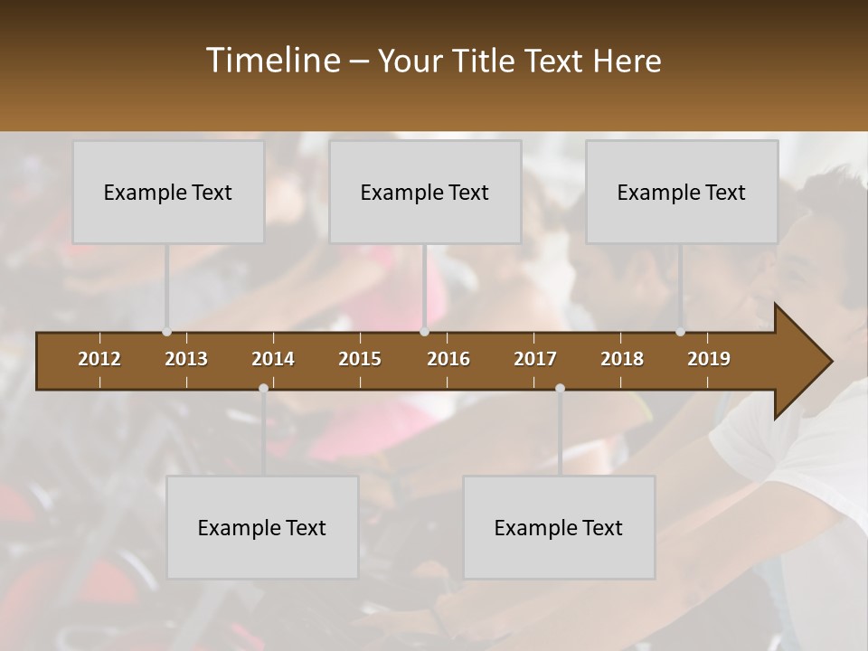 A Group Of People Riding Stationary Bikes In A Gym PowerPoint Template