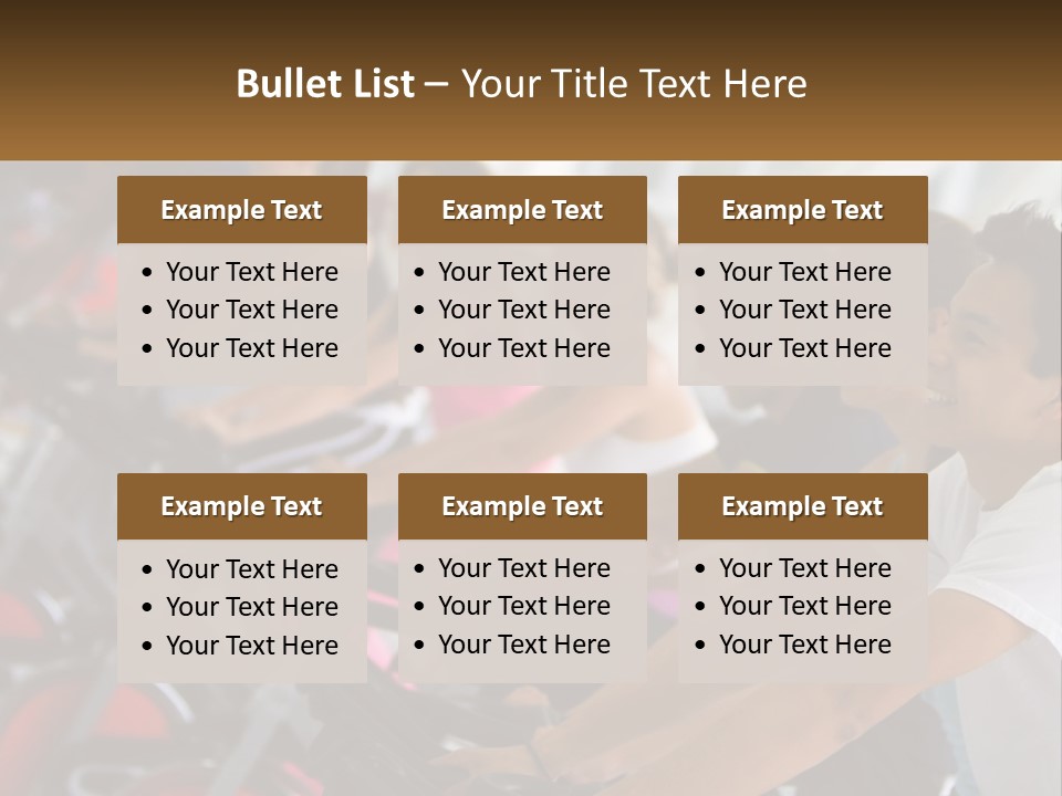 A Group Of People Riding Stationary Bikes In A Gym PowerPoint Template