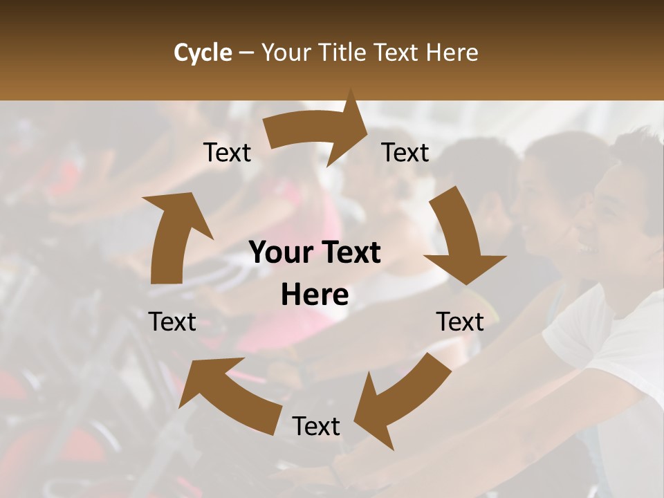 A Group Of People Riding Stationary Bikes In A Gym PowerPoint Template
