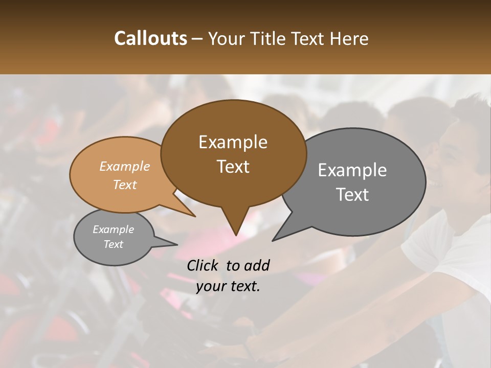 A Group Of People Riding Stationary Bikes In A Gym PowerPoint Template