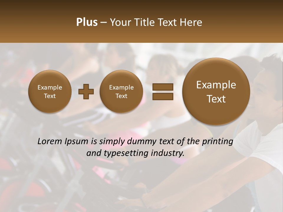 A Group Of People Riding Stationary Bikes In A Gym PowerPoint Template