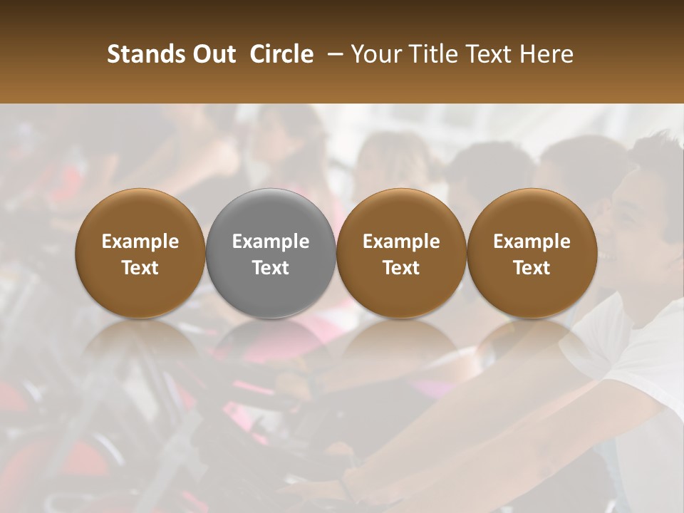 A Group Of People Riding Stationary Bikes In A Gym PowerPoint Template