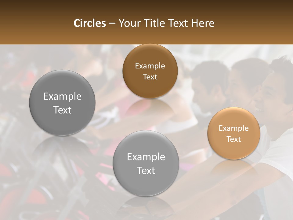 A Group Of People Riding Stationary Bikes In A Gym PowerPoint Template