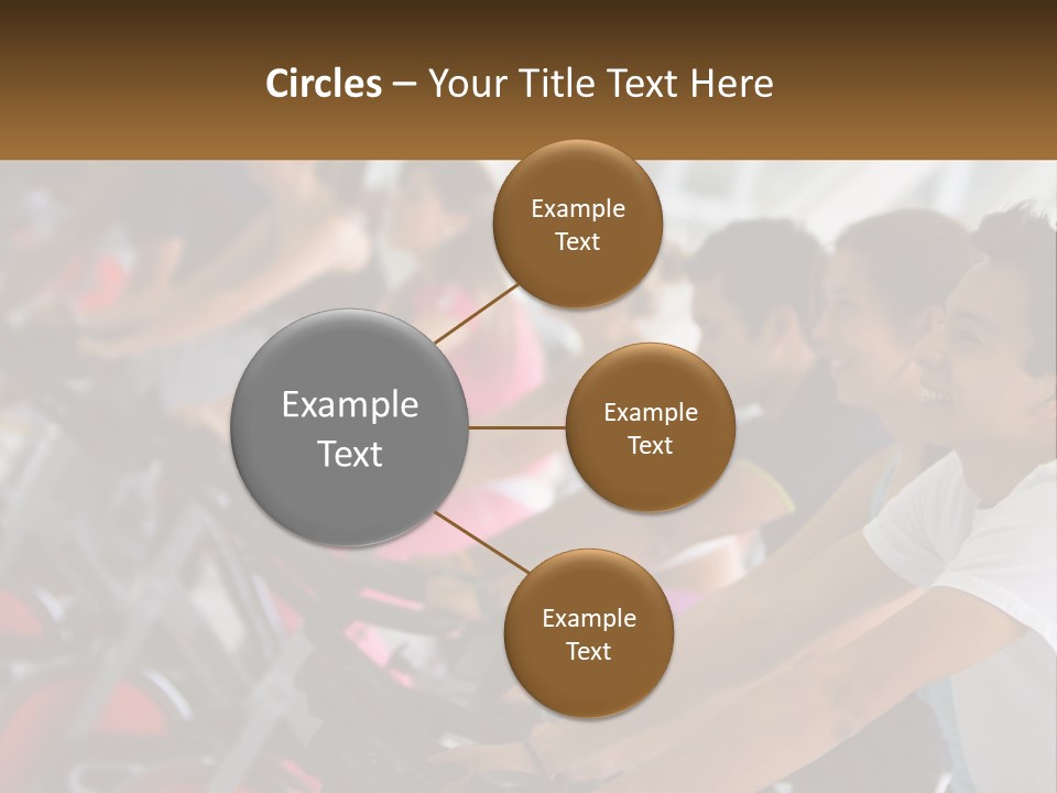 A Group Of People Riding Stationary Bikes In A Gym PowerPoint Template