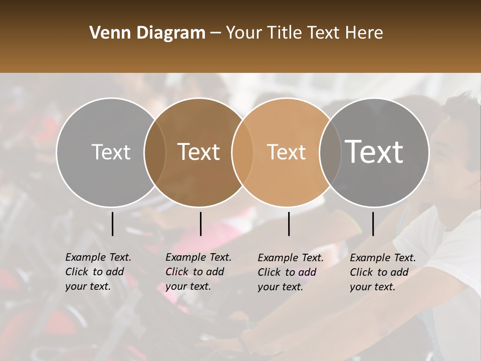 A Group Of People Riding Stationary Bikes In A Gym PowerPoint Template
