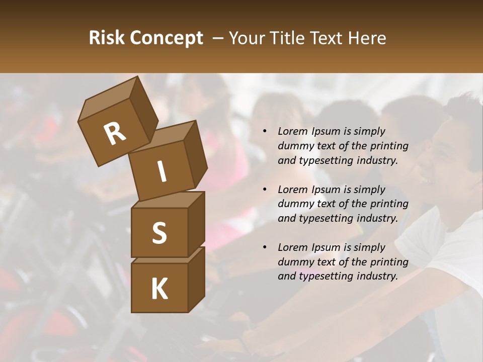 A Group Of People Riding Stationary Bikes In A Gym PowerPoint Template
