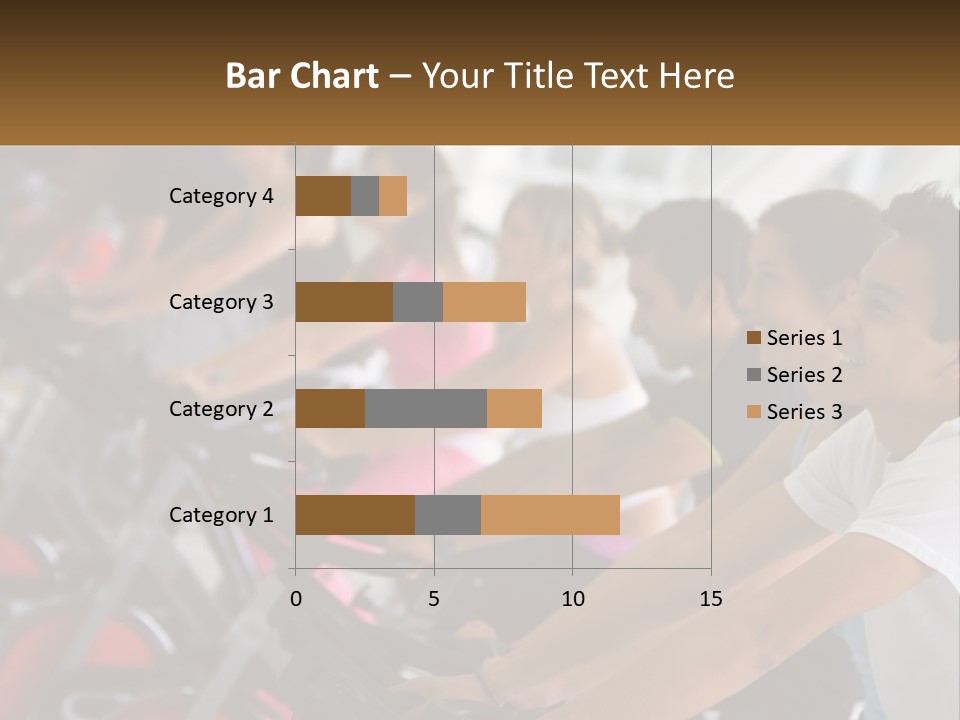 A Group Of People Riding Stationary Bikes In A Gym PowerPoint Template