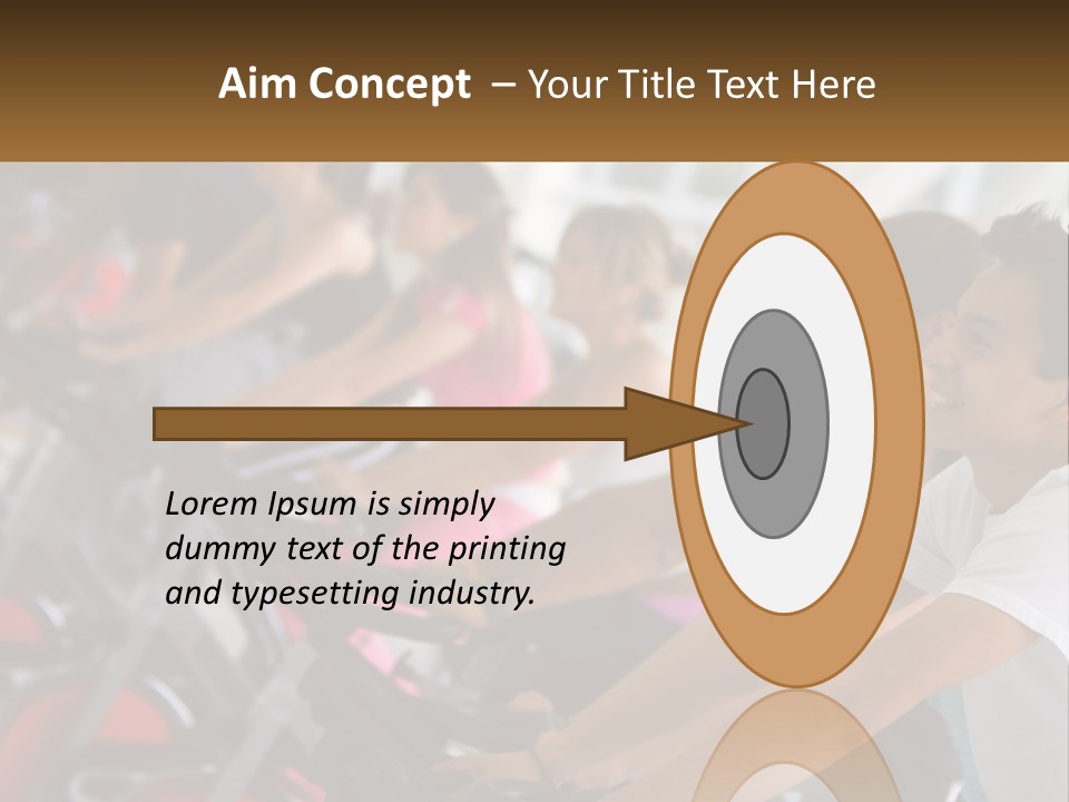 A Group Of People Riding Stationary Bikes In A Gym PowerPoint Template
