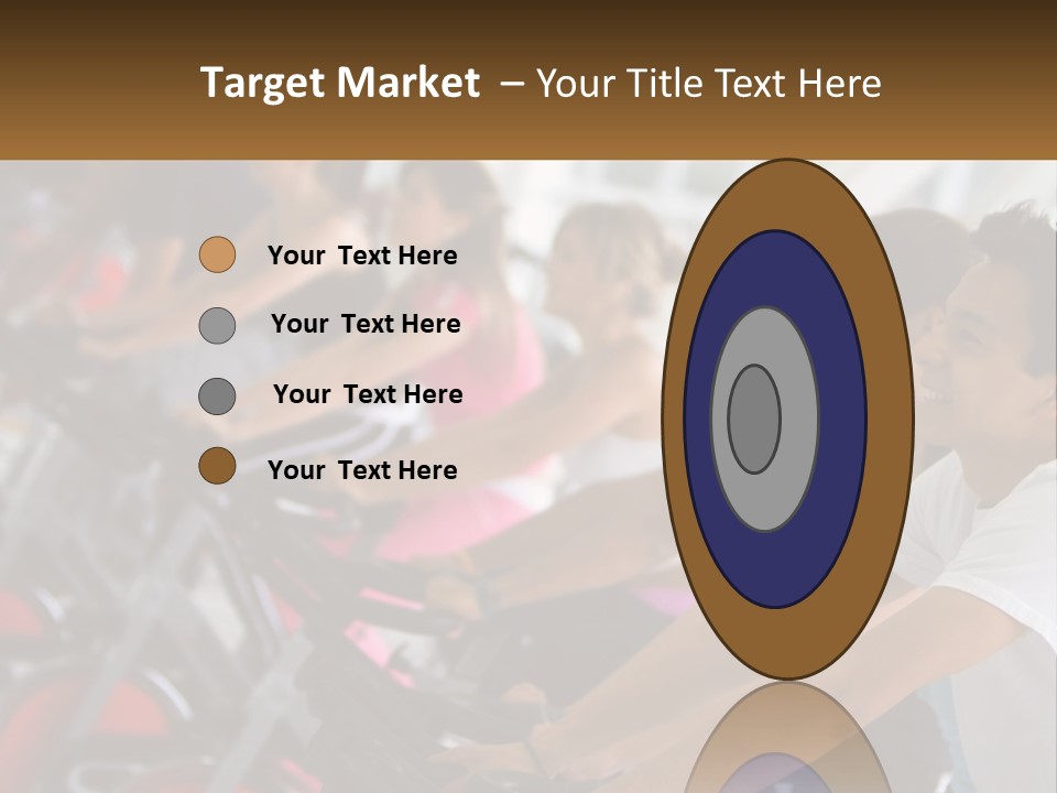 A Group Of People Riding Stationary Bikes In A Gym PowerPoint Template