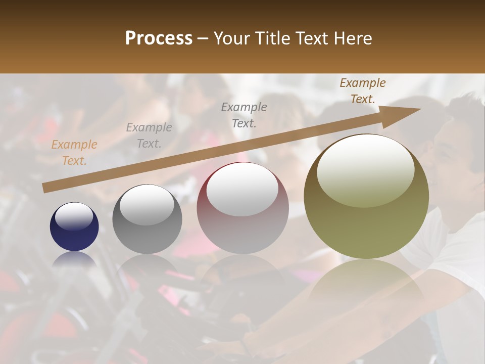 A Group Of People Riding Stationary Bikes In A Gym PowerPoint Template