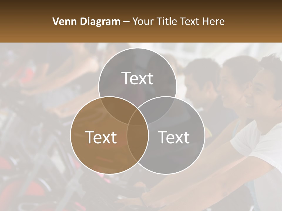 A Group Of People Riding Stationary Bikes In A Gym PowerPoint Template
