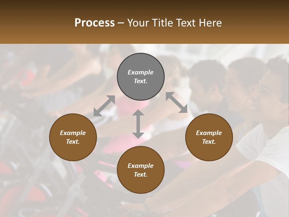 A Group Of People Riding Stationary Bikes In A Gym PowerPoint Template