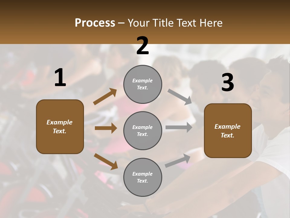 A Group Of People Riding Stationary Bikes In A Gym PowerPoint Template