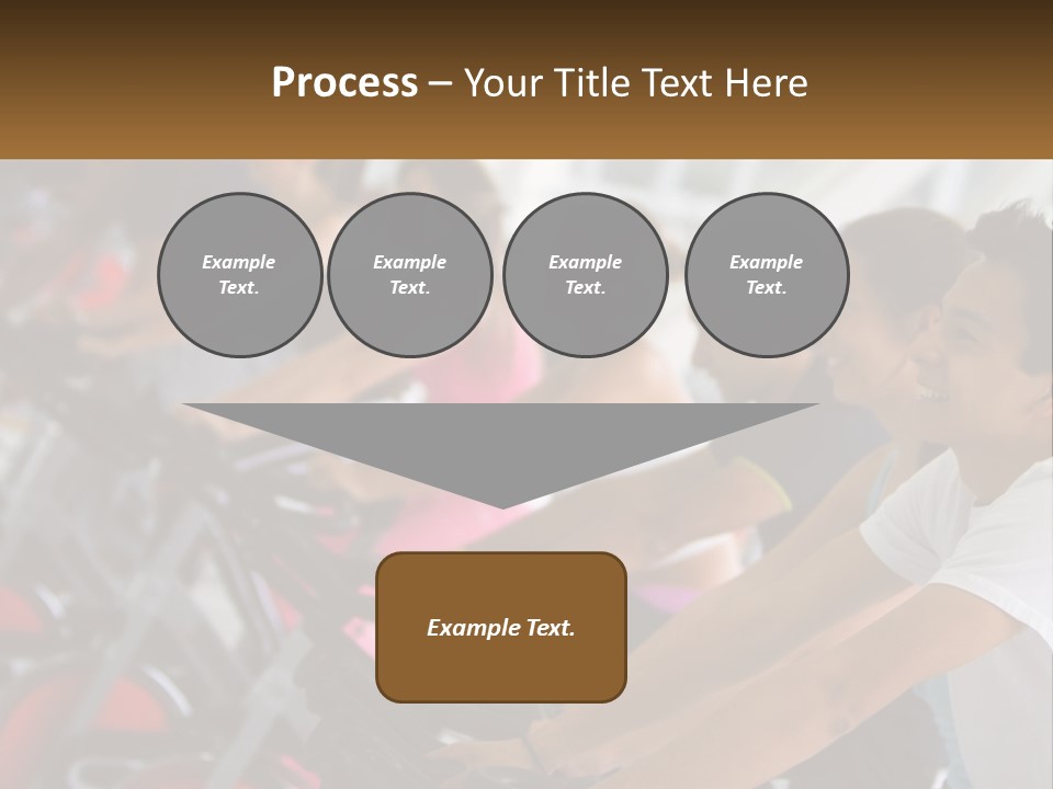 A Group Of People Riding Stationary Bikes In A Gym PowerPoint Template