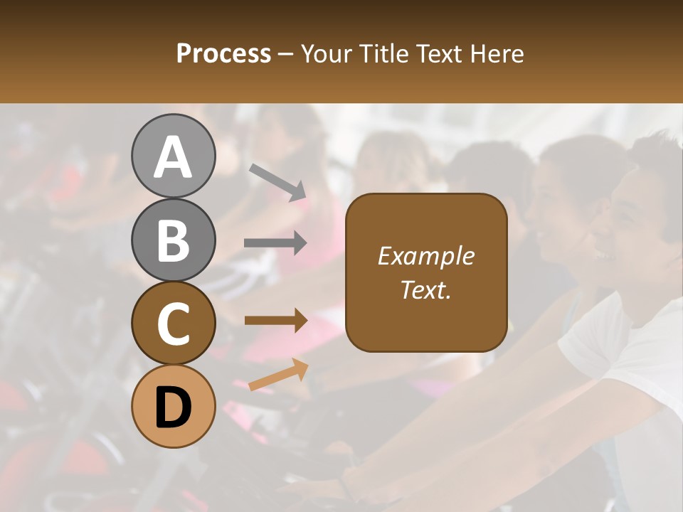 A Group Of People Riding Stationary Bikes In A Gym PowerPoint Template