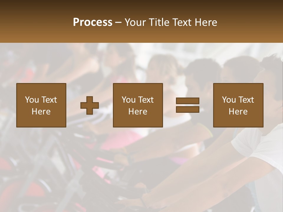 A Group Of People Riding Stationary Bikes In A Gym PowerPoint Template
