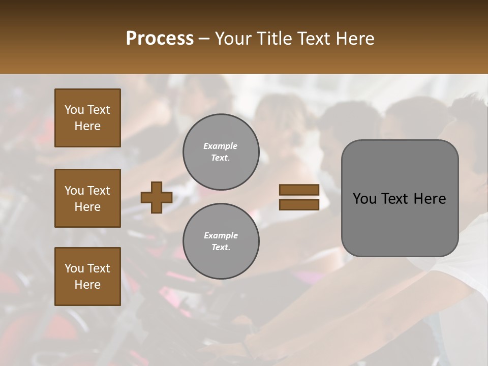 A Group Of People Riding Stationary Bikes In A Gym PowerPoint Template
