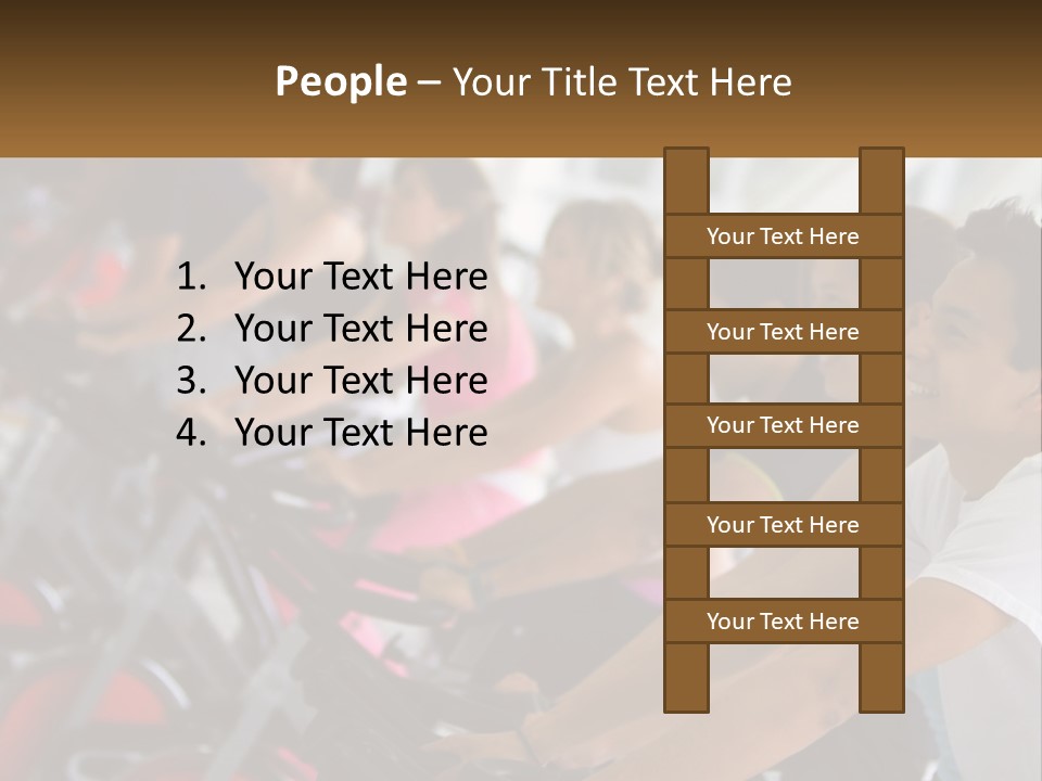 A Group Of People Riding Stationary Bikes In A Gym PowerPoint Template
