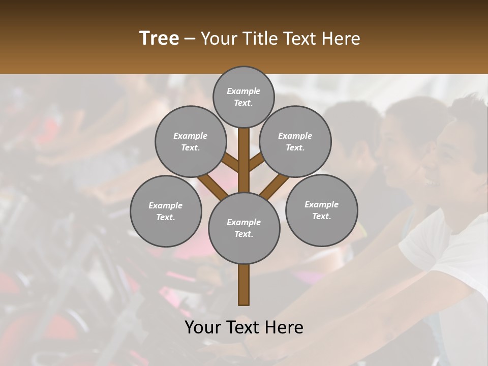 A Group Of People Riding Stationary Bikes In A Gym PowerPoint Template