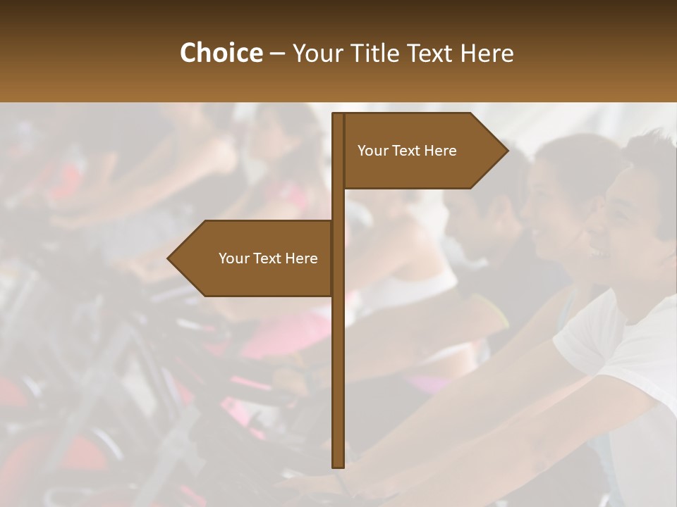 A Group Of People Riding Stationary Bikes In A Gym PowerPoint Template
