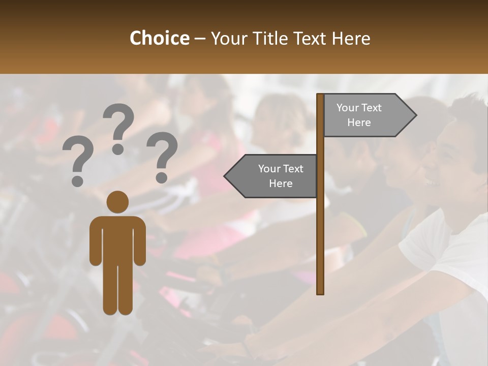 A Group Of People Riding Stationary Bikes In A Gym PowerPoint Template