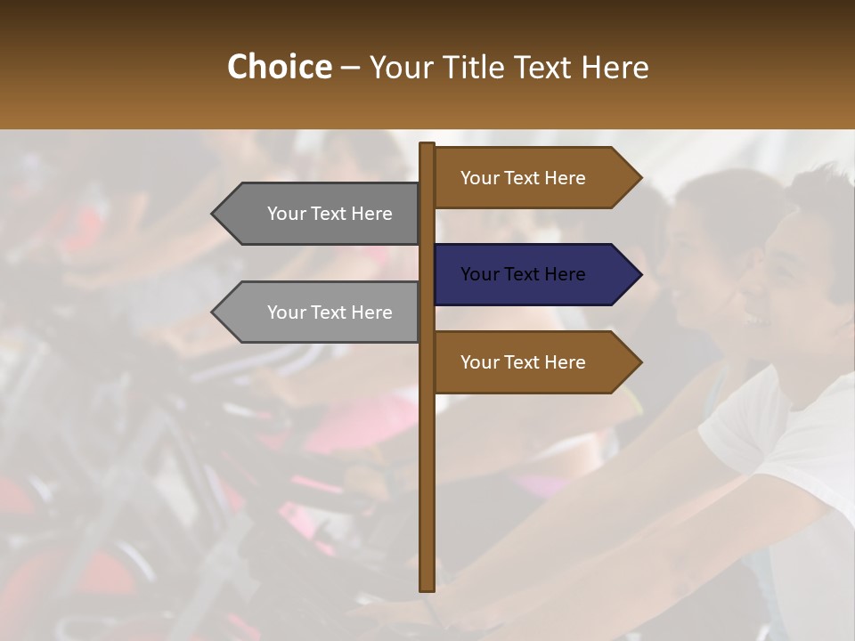 A Group Of People Riding Stationary Bikes In A Gym PowerPoint Template