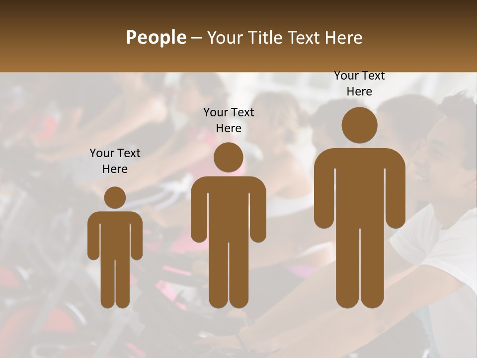 A Group Of People Riding Stationary Bikes In A Gym PowerPoint Template