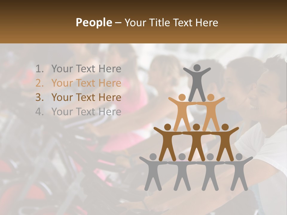 A Group Of People Riding Stationary Bikes In A Gym PowerPoint Template
