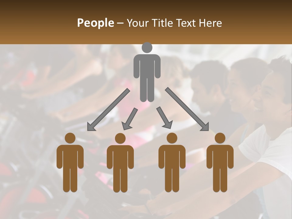 A Group Of People Riding Stationary Bikes In A Gym PowerPoint Template