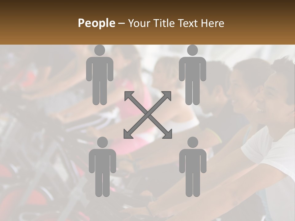 A Group Of People Riding Stationary Bikes In A Gym PowerPoint Template