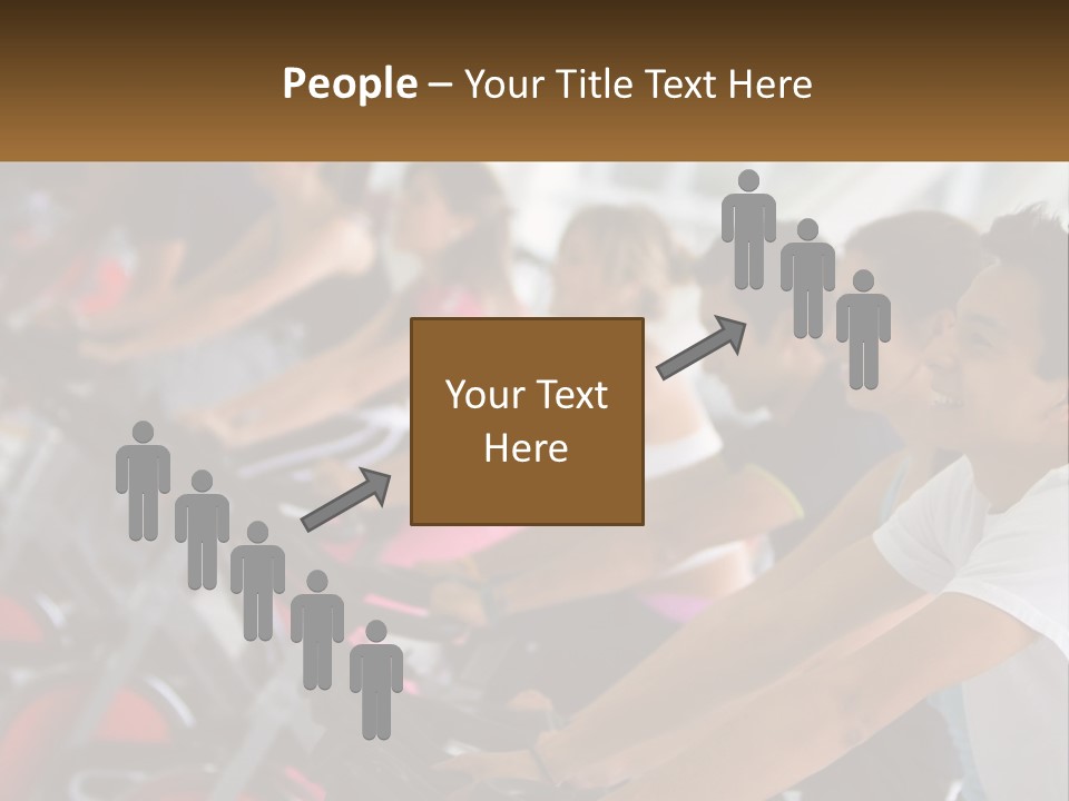 A Group Of People Riding Stationary Bikes In A Gym PowerPoint Template