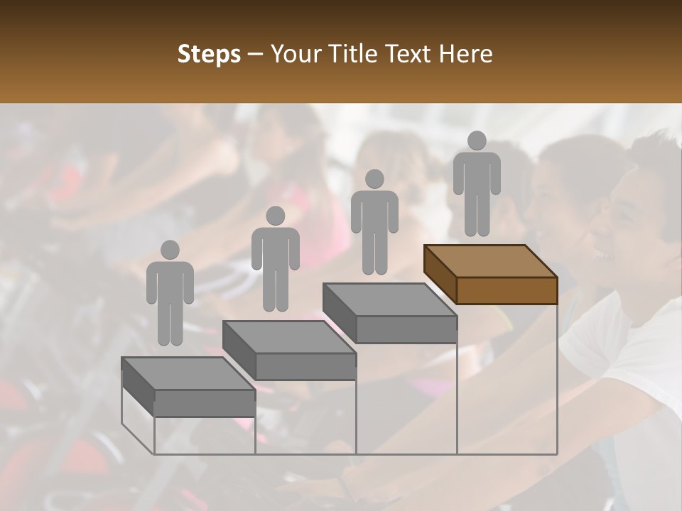 A Group Of People Riding Stationary Bikes In A Gym PowerPoint Template