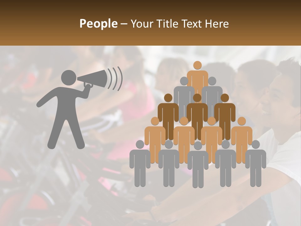 A Group Of People Riding Stationary Bikes In A Gym PowerPoint Template