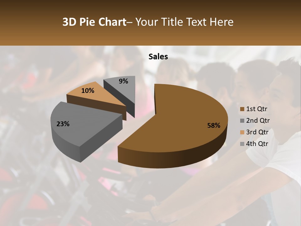 A Group Of People Riding Stationary Bikes In A Gym PowerPoint Template