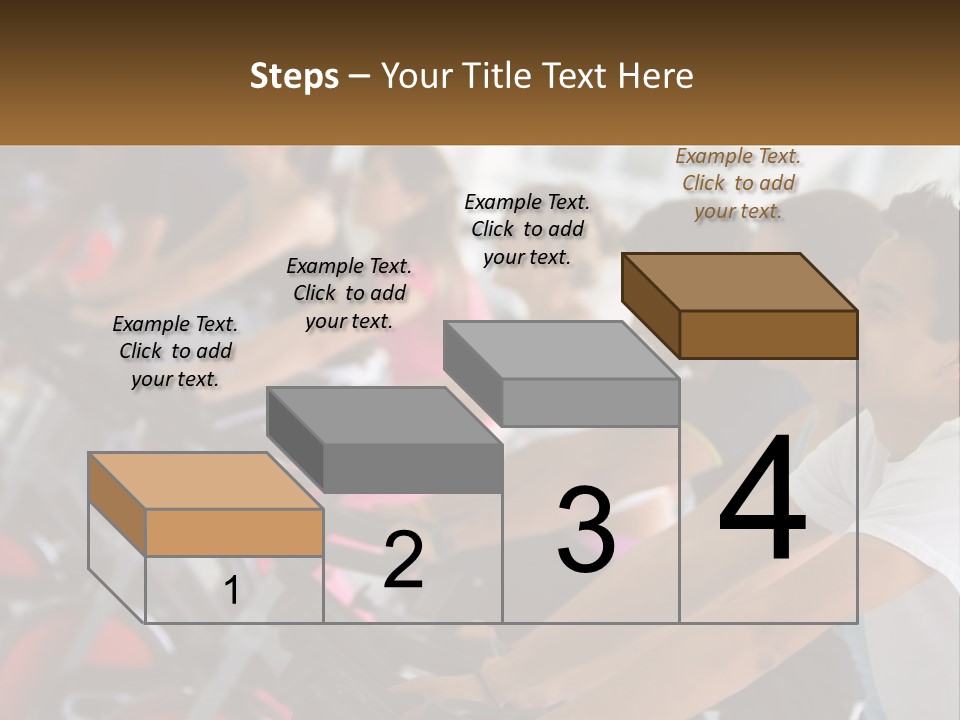 A Group Of People Riding Stationary Bikes In A Gym PowerPoint Template